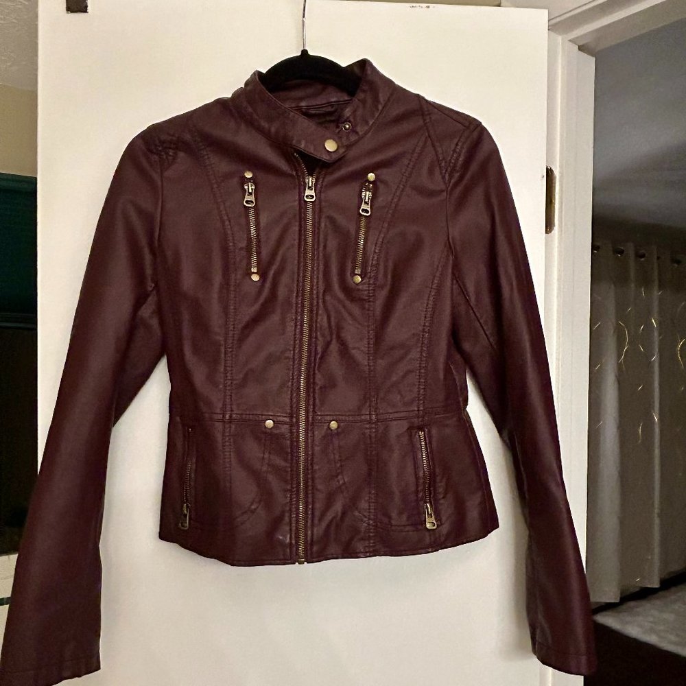 Purple Faux Leather Jacket